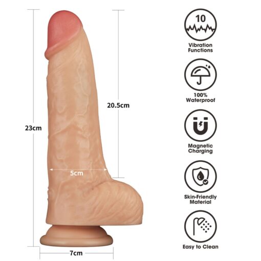 9' vibrating power basics cock - obrazek 13