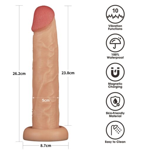 10' vibrating power basics cock - obrazek 13