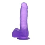 7"" jelly studs crystal dildo medium purple - obrazek 2