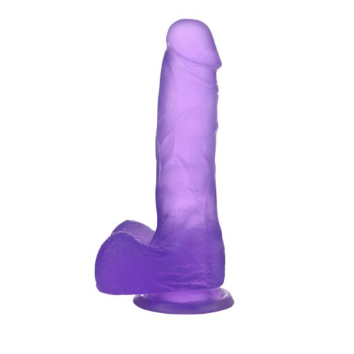 7"" jelly studs crystal dildo medium purple - obrazek 2