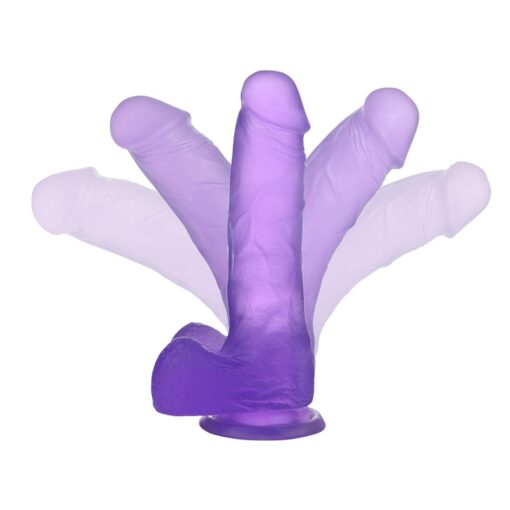 7"" jelly studs crystal dildo medium purple - obrazek 3