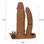 Add 2"" pleasure x tender vibrating double penis sleeve - obrazek 6