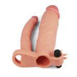Add 3"" pleasure x tender vibrating double penis sleeve - obrazek 3