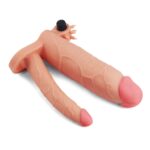 Add 3"" pleasure x tender vibrating double penis sleeve - obrazek 4