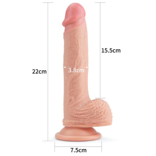 8.5' dual layered platinum silicone cock - obrazek 2