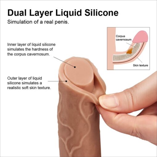 8.5' dual layered platinum silicone cock - obrazek 3