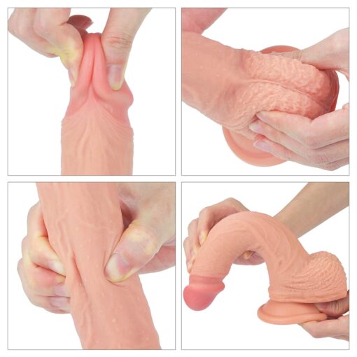 8.5' dual layered platinum silicone cock - obrazek 6