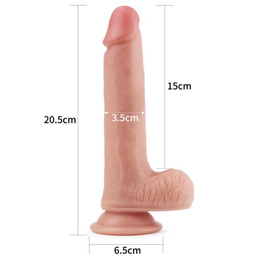 8' dual layered platinum silicone cock - obrazek 3