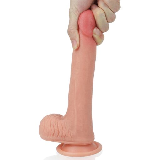 8' dual layered platinum silicone cock - obrazek 9