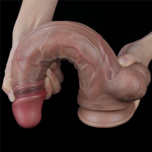 11.5' dual layered platinum silicone cock - obrazek 6