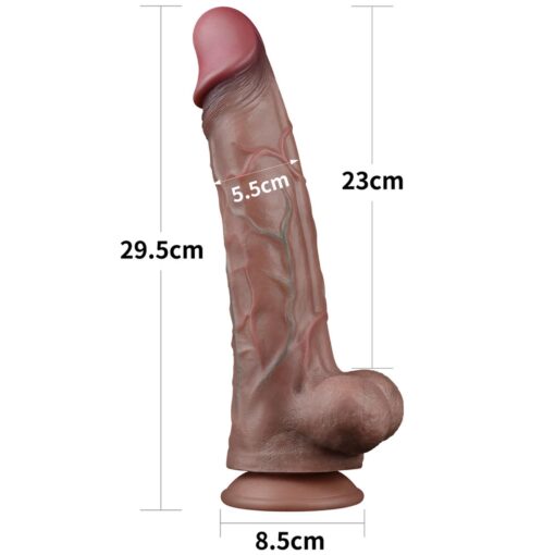 11.5' dual layered platinum silicone cock - obrazek 19