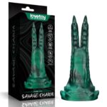 Savage charm double-claw vibrating silicone dildo - obrazek 14