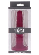 Ribbed dong 6 inch red - obrazek 6