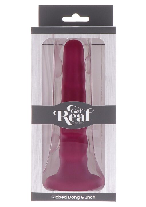 Ribbed dong 6 inch red - obrazek 6