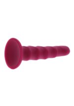 Ribbed dong 6 inch red - obrazek 3