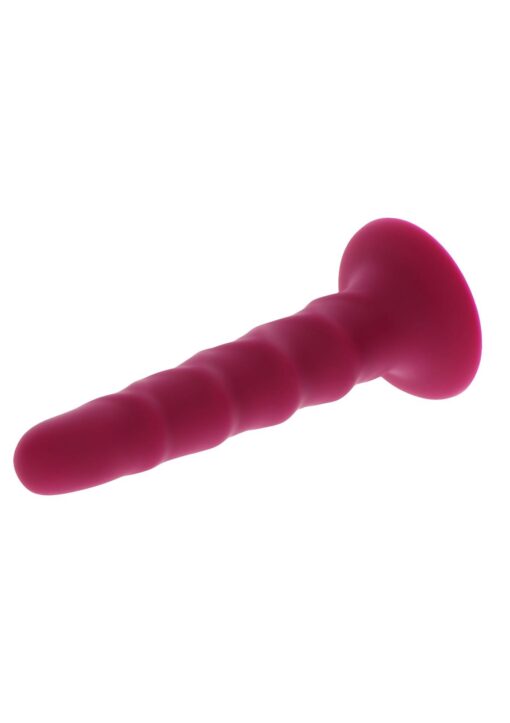Ribbed dong 6 inch red - obrazek 4