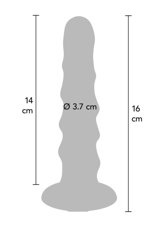 Ribbed dong 6 inch red - obrazek 7