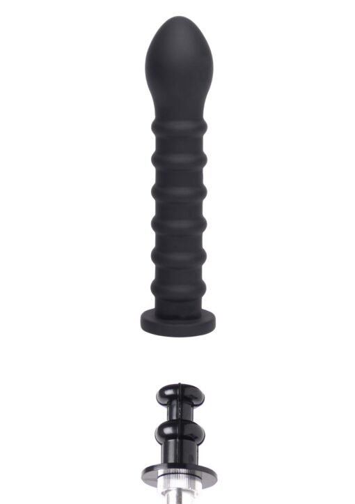 Ribbed dong easy-lock 19 cm black - obrazek 3