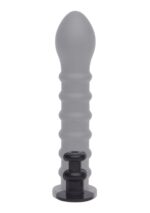 Ribbed dong easy-lock 19 cm black - obrazek 4