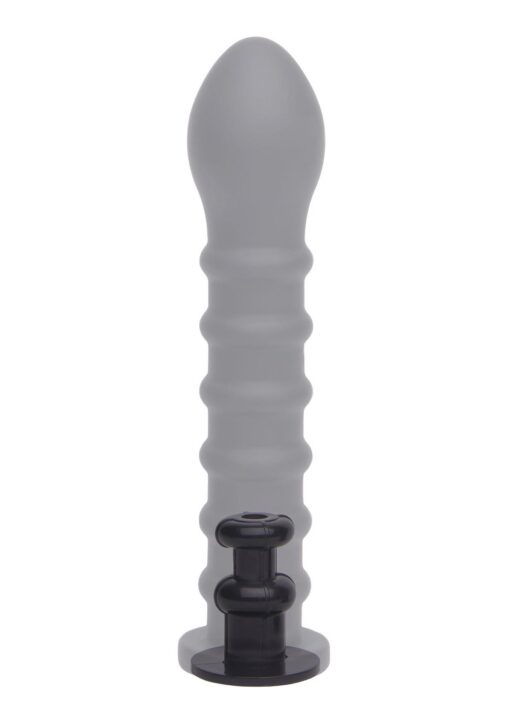 Ribbed dong easy-lock 19 cm black - obrazek 4