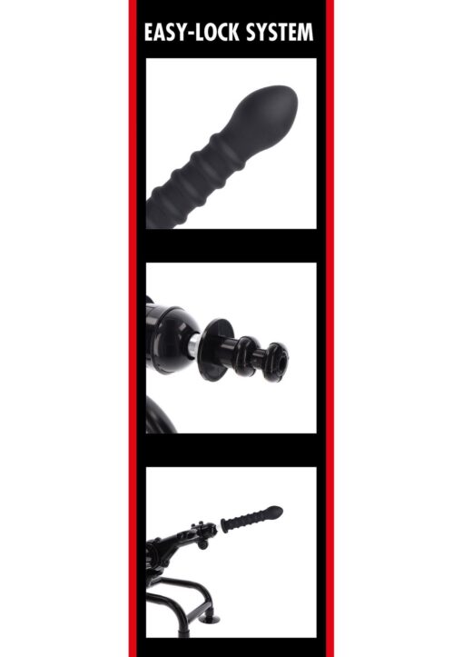 Ribbed dong easy-lock 19 cm black - obrazek 5