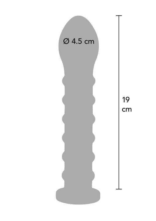 Ribbed dong easy-lock 19 cm black - obrazek 6