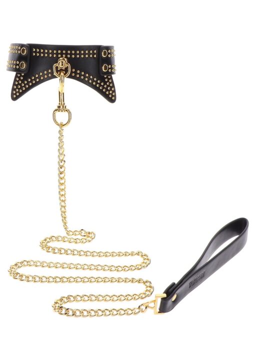 Studded collar and leash black - obrazek 15