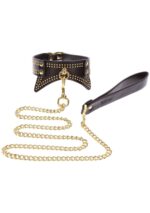 Studded collar and leash black - obrazek 17