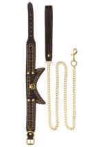 Studded collar and leash black - obrazek 18