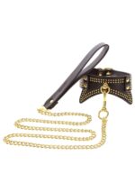 Studded collar and leash black - obrazek 19