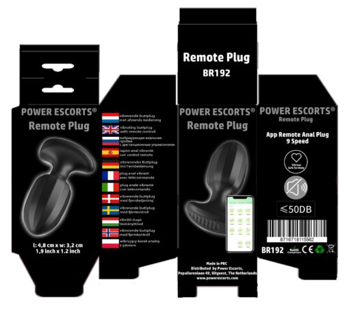 Power escorts - br192 - remote vibrating plug - app controled - silicone - obrazek 8