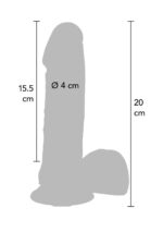 Silicone dildo 8 inch w balls light skin tone - obrazek 5