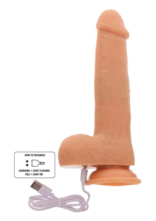 Rotating beads vibrating dildo light skin tone - obrazek 4