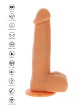 Rotating beads vibrating dildo light skin tone - obrazek 6