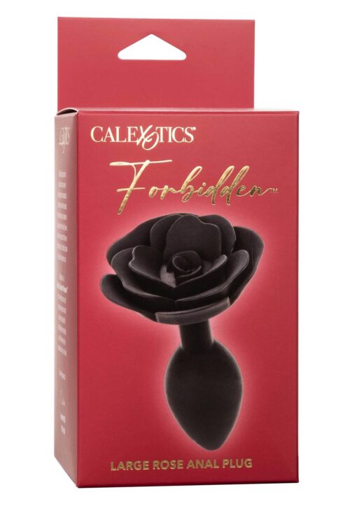 Large rose anal plug black - obrazek 12