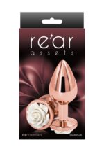 Korek analny Rose – średni, biały - obrazek 2
