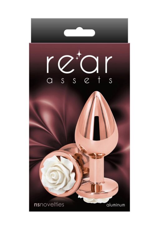 Korek analny Rose – średni, biały - obrazek 2
