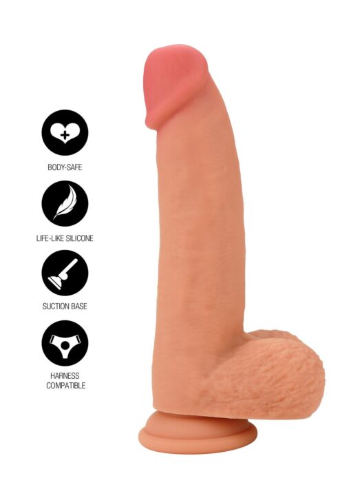 Realistic dildo liquid silicone 18 cm - obrazek 9