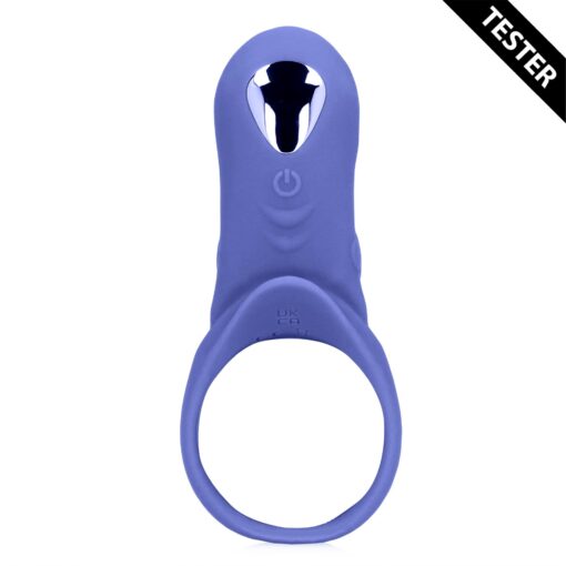 Vibrating cockring with clit stimulation - tamiya blue - obrazek 3