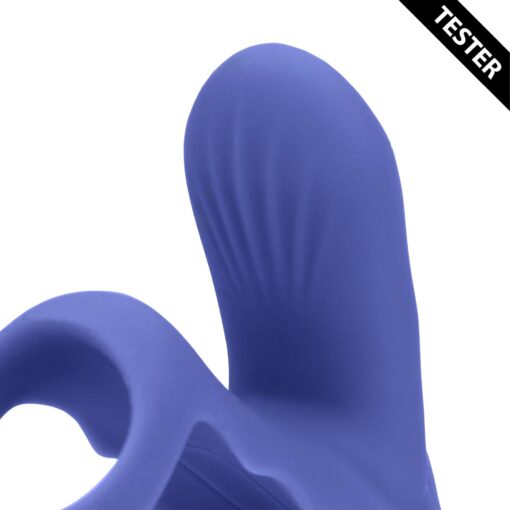Vibrating cockring with clit stimulation - tamiya blue - obrazek 5