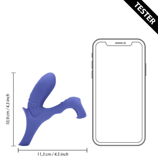 Vibrating cockring with clit stimulation - tamiya blue - obrazek 8
