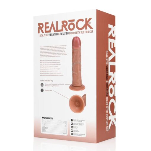 Vibrating and rotating regular curved cock - 8 / 20,5 cm - tan - obrazek 3