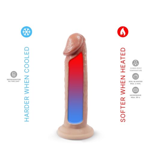 Dildo Premium Real Skin Model 2 – 7,5" – cieliste - obrazek 3