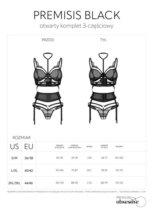 Premisis black otwarty komplet 3-częściowy  l/xl - obrazek 6