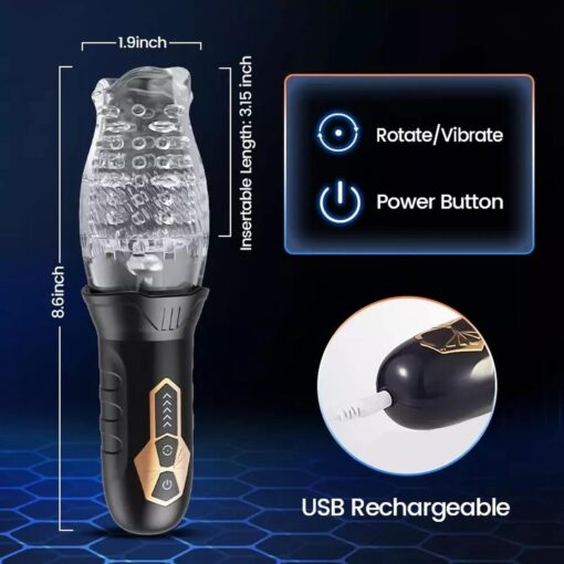 Rotating and vibrating masturbator - obrazek 5