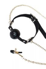 Ball gag with nipple clamps party hard gratitude - obrazek 3