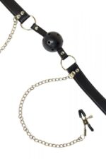 Ball gag with nipple clamps party hard gratitude - obrazek 4