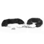 Fetish pleasure fluffy handcuffs black - obrazek 2
