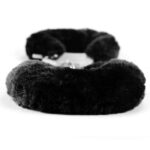Fetish pleasure fluffy handcuffs black - obrazek 4