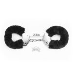 Fetish pleasure fluffy handcuffs black - obrazek 6